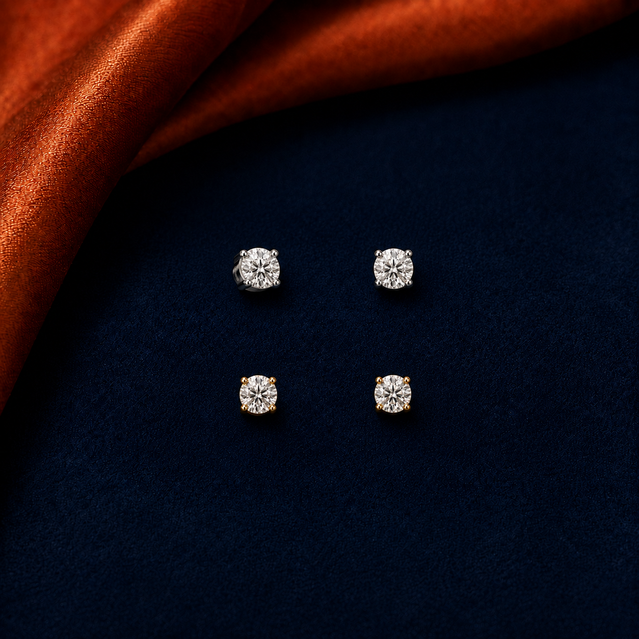 Round Solitaire interchangeable earring fronts by HEIRMUFFS, 3mm