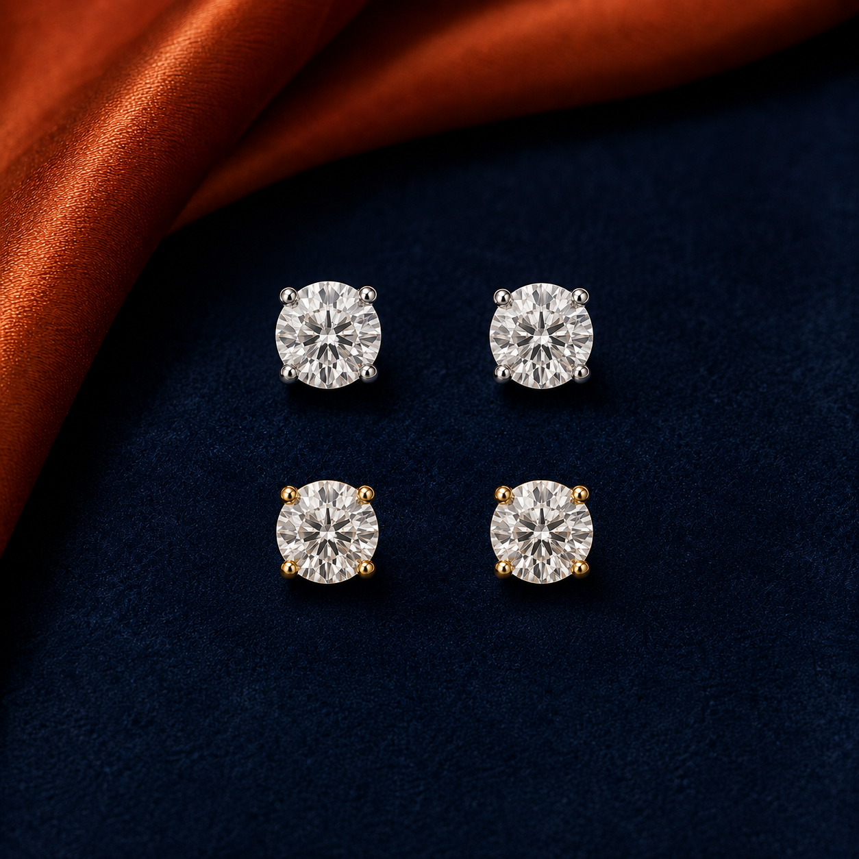 Round Solitaire interchangeable earring fronts by HEIRMUFFS, 5mm