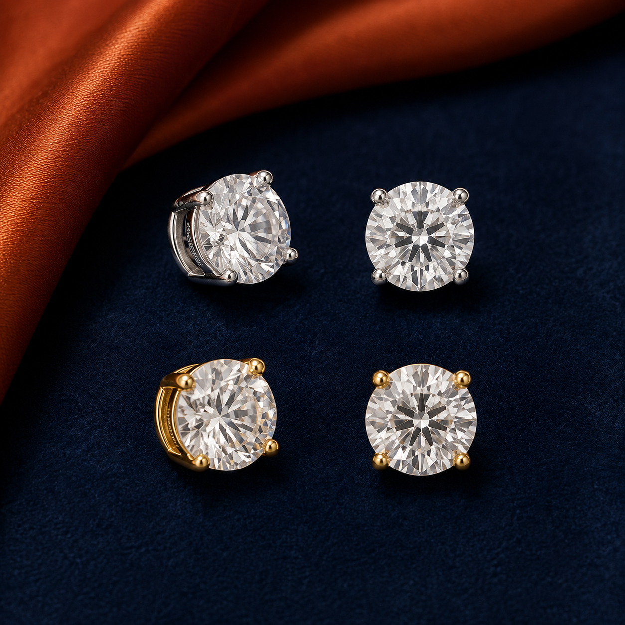Round Solitaire interchangeable earring fronts by HEIRMUFFS, 6mm