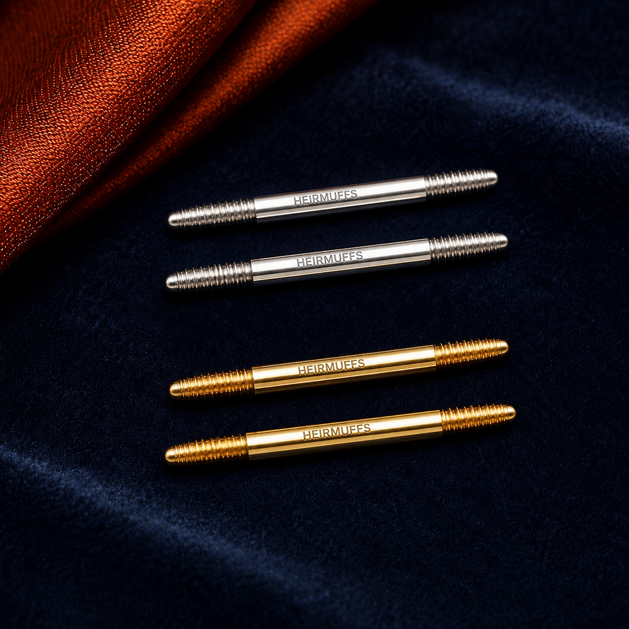 Adult-size HEIRMUFFS™ Stem pair for compatible Front Sets and Universal Screw-Backs.