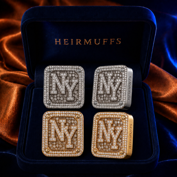 NY Initial interchangeable earring fronts by HEIRMUFFS