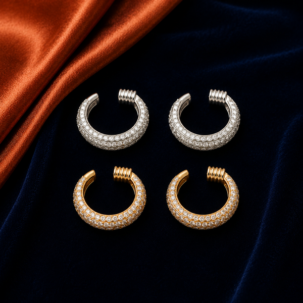 Pavé Hoop interchangeable earring fronts by HEIRMUFFS