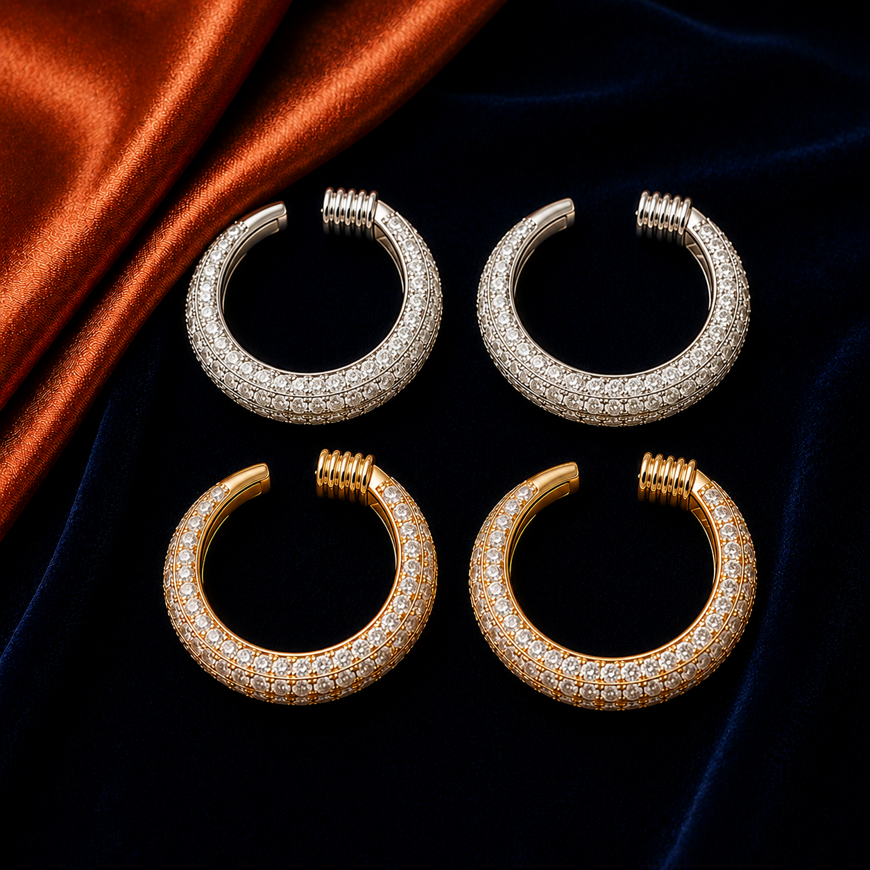 Pavé Hoop interchangeable earring fronts by HEIRMUFFS