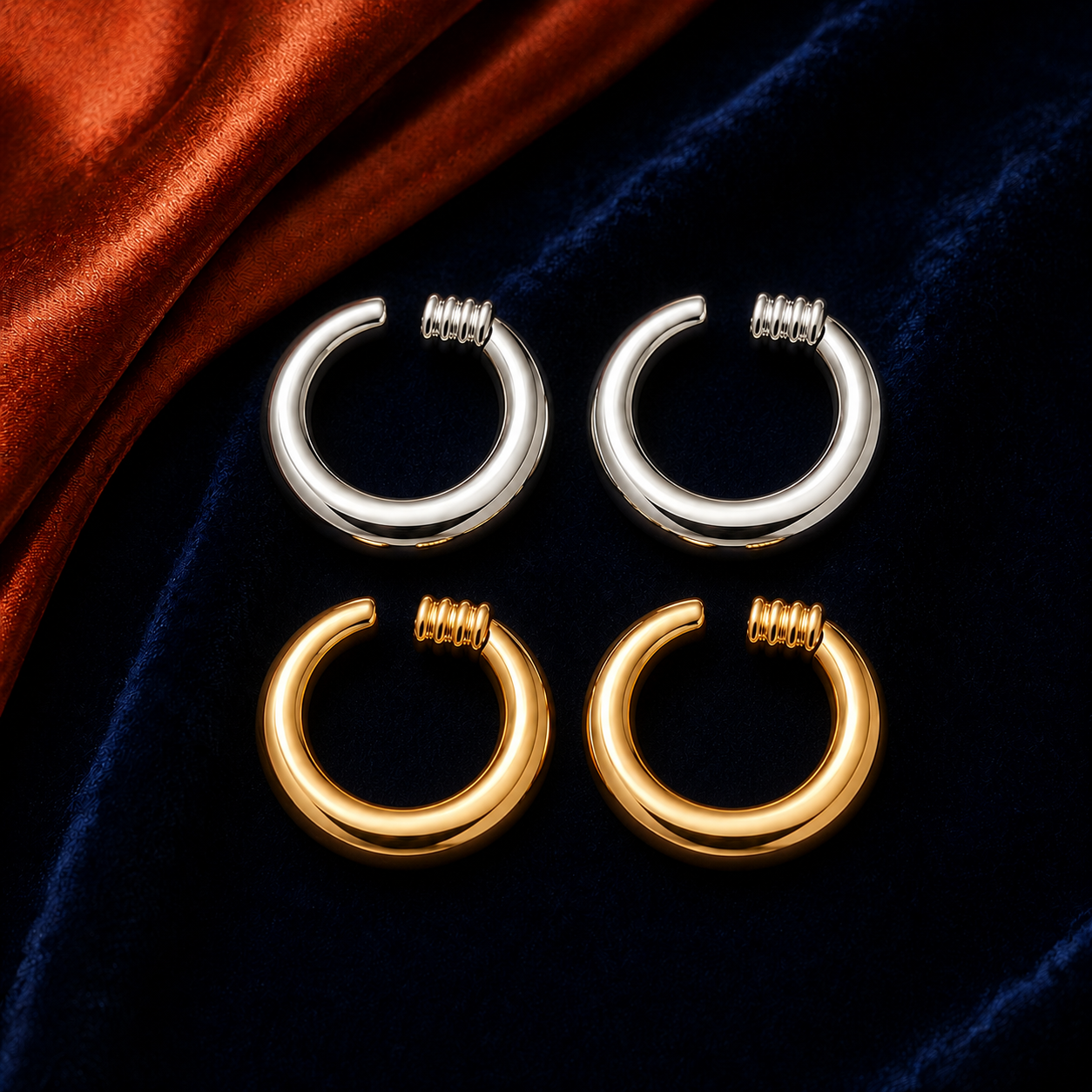 Plain Huggie interchangeable earring fronts by HEIRMUFFS