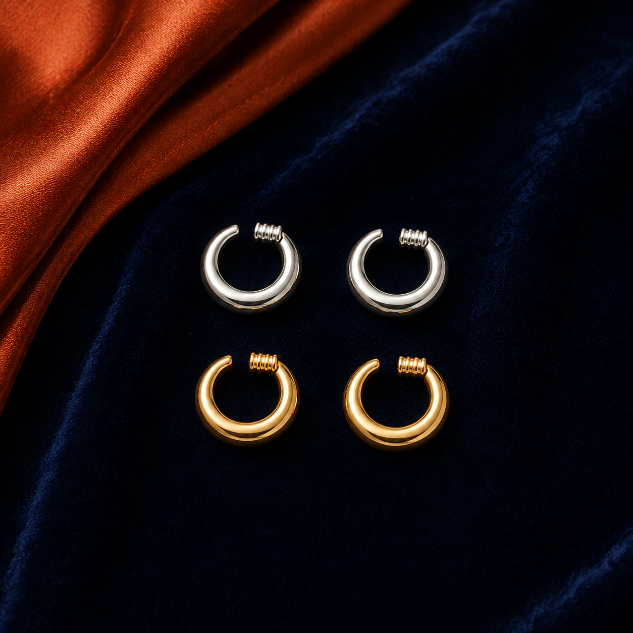Plain Huggie interchangeable earring fronts by HEIRMUFFS
