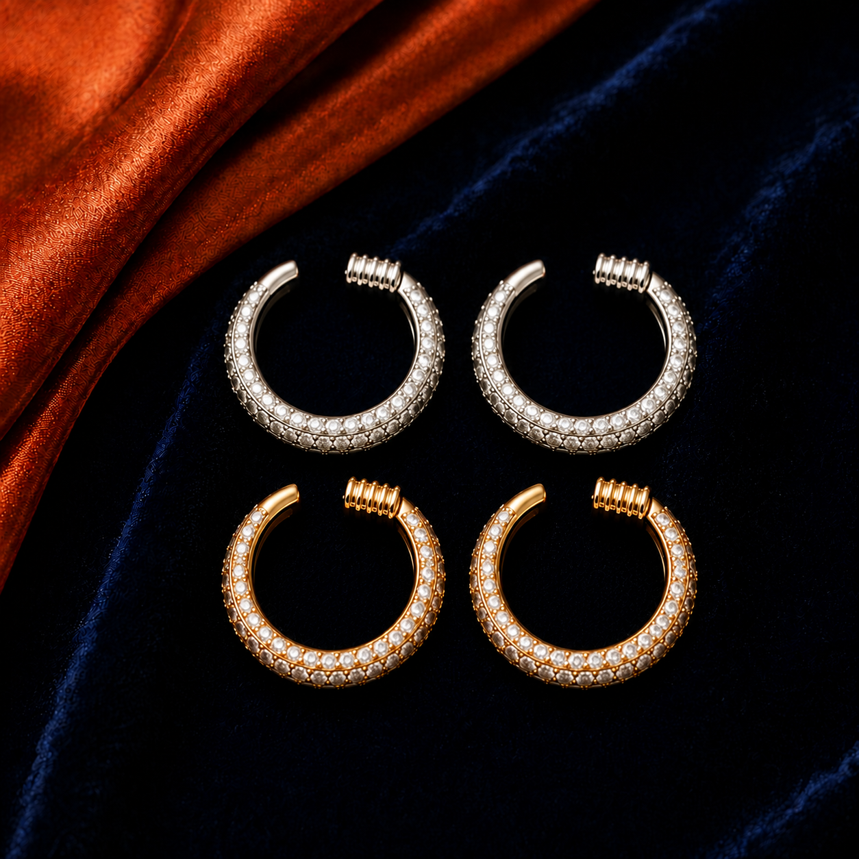 Pavé Huggie interchangeable earring fronts by HEIRMUFFS
