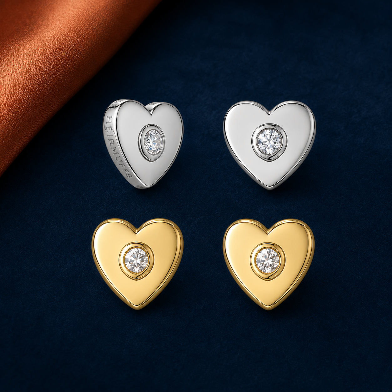 Heart Stud interchangeable earring fronts by HEIRMUFFS