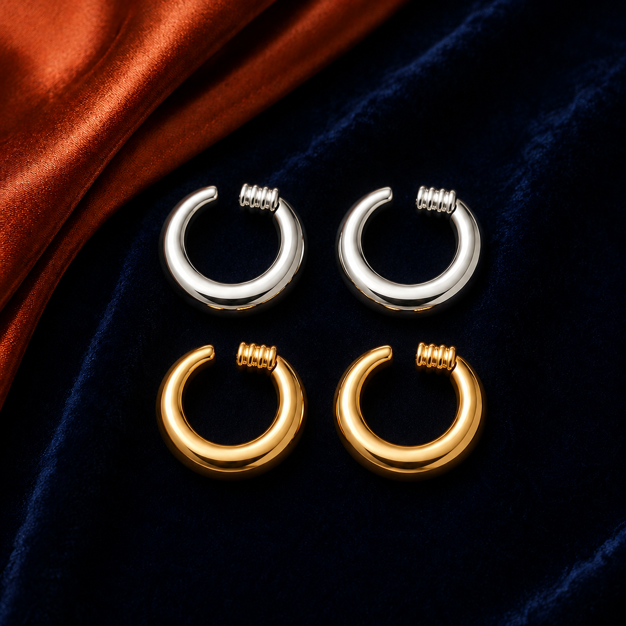 Plain Huggie interchangeable earring fronts by HEIRMUFFS