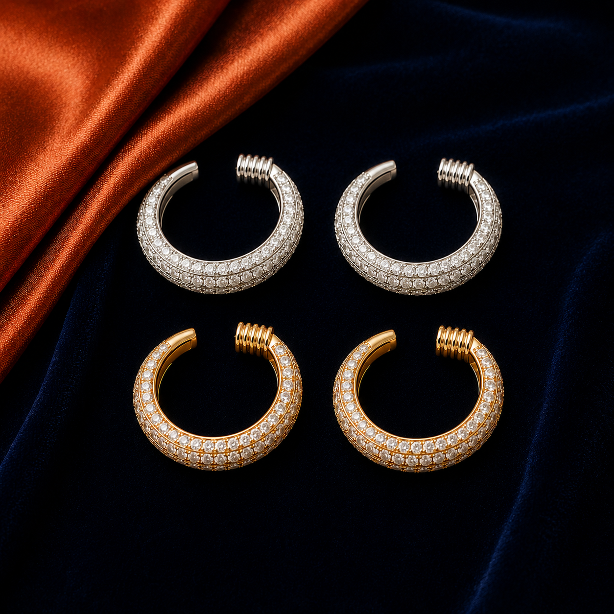 Pavé Hoop interchangeable earring fronts by HEIRMUFFS