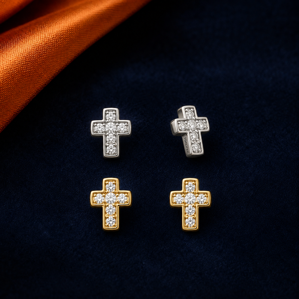 Cross interchangeable earring fronts by HEIRMUFFS