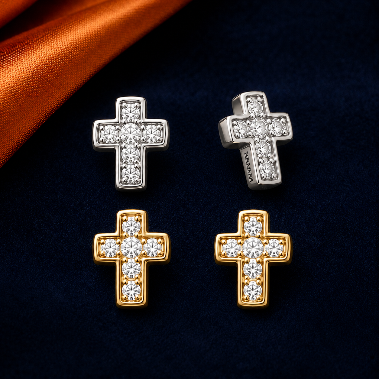 Cross interchangeable earring fronts by HEIRMUFFS