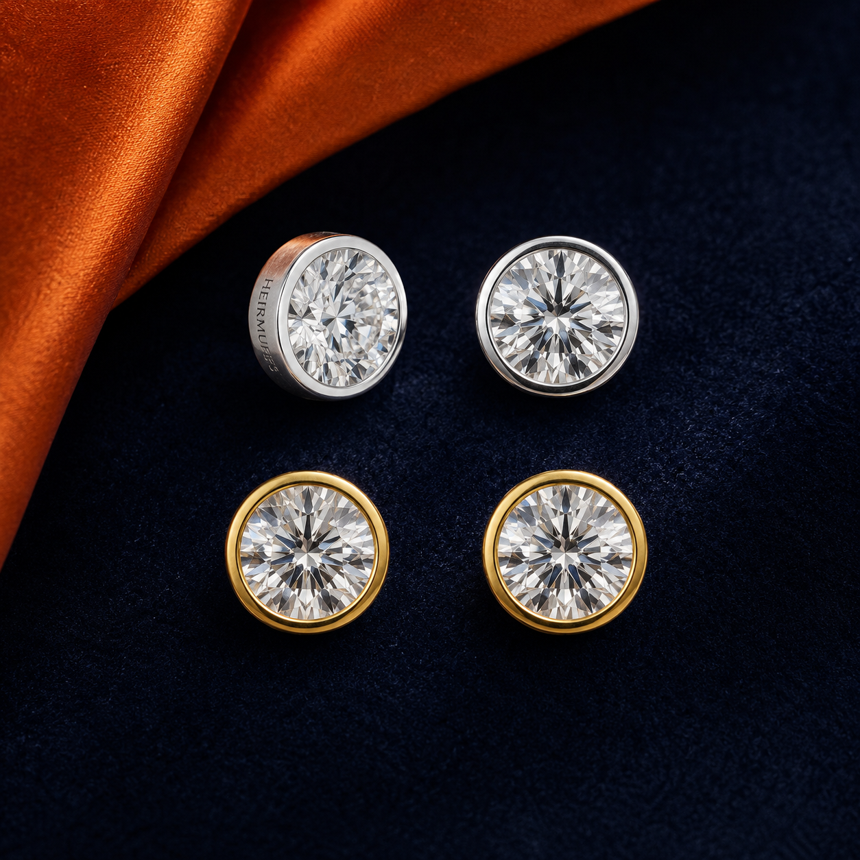Bezel Set Stud interchangeable earring fronts by HEIRMUFFS, 5mm