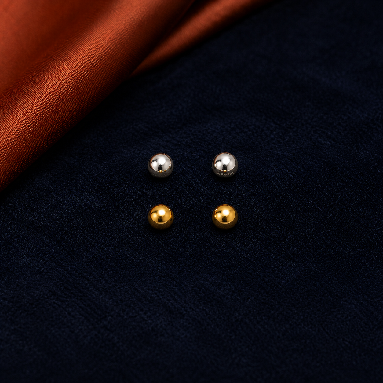 Gold Ball Stud interchangeable earring fronts by HEIRMUFFS, 3mm