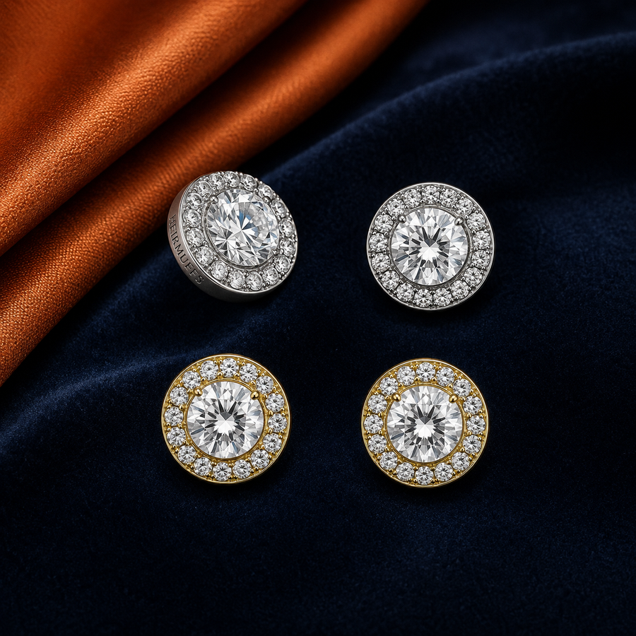 Halo Stud interchangeable earring fronts by HEIRMUFFS, medium