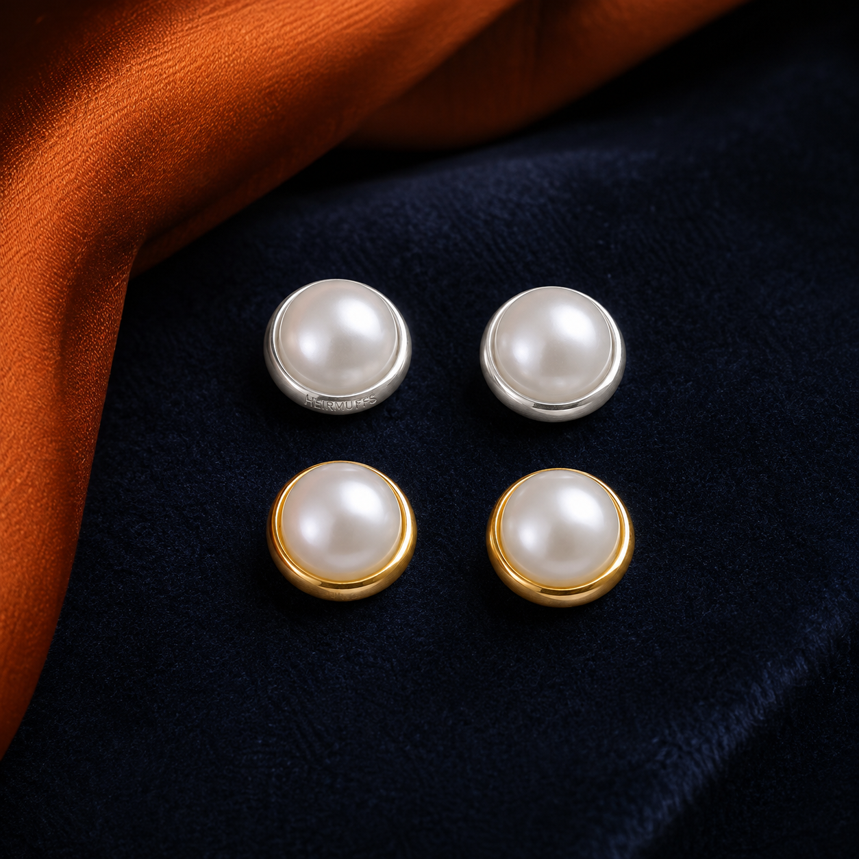 Pearl Stud interchangeable earring fronts by HEIRMUFFS, 6mm